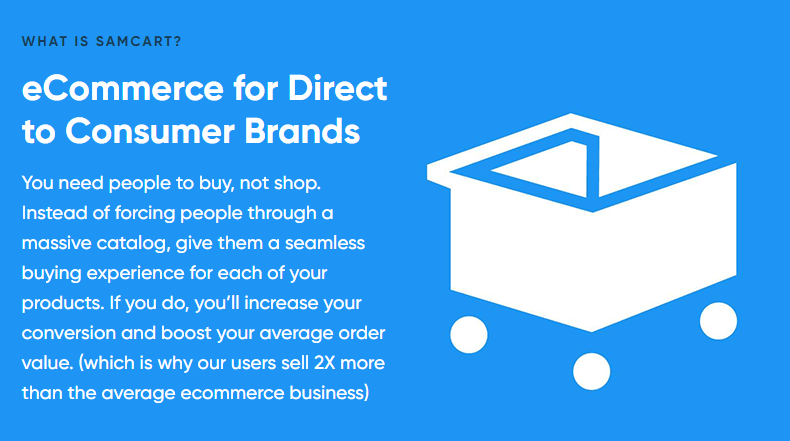 SamCart - web-based check out eCommerce platform