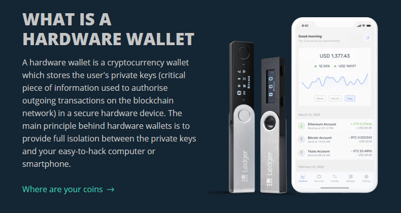 Ledger - The most secured cypto hardware wallet
